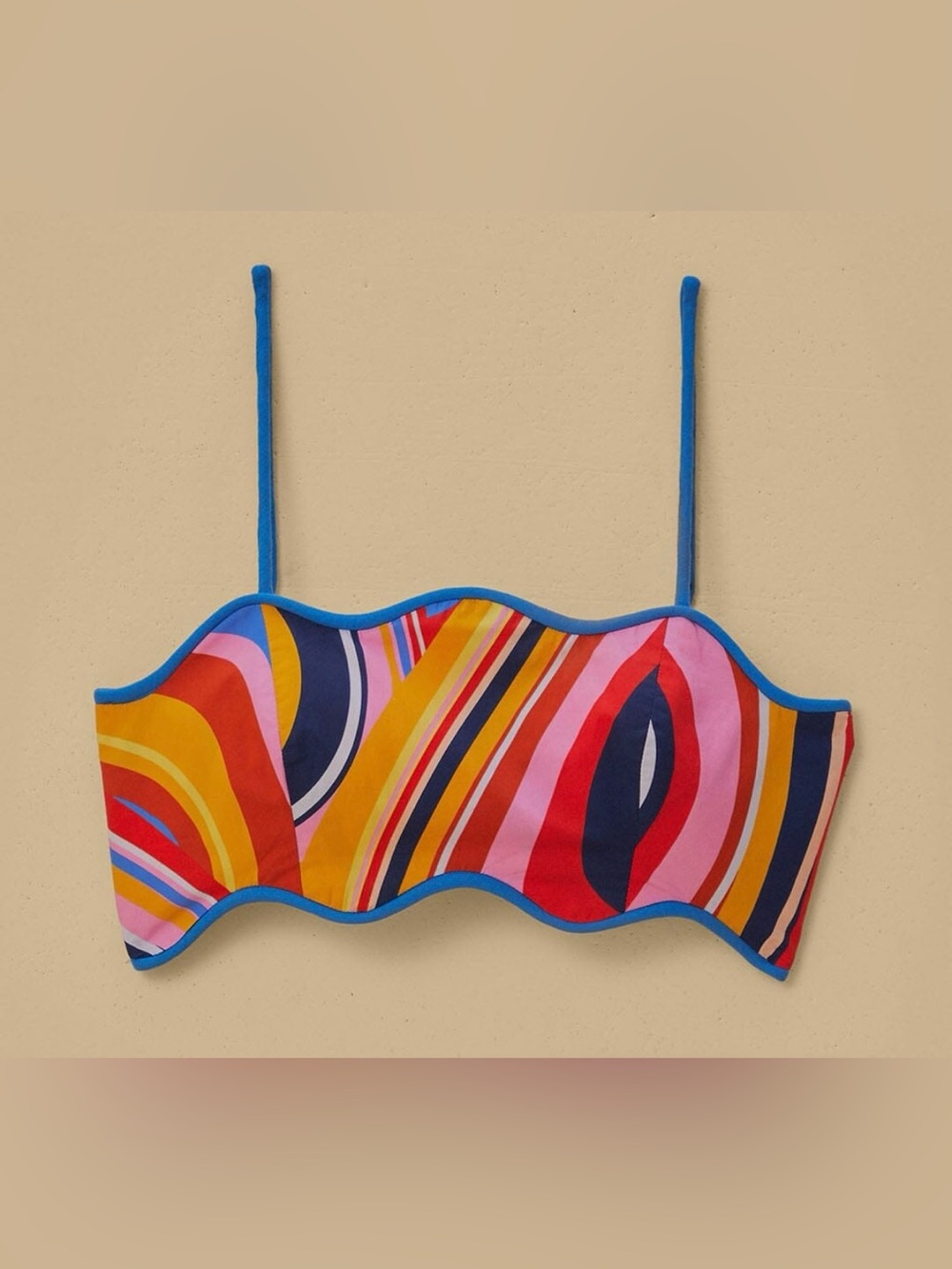 FARM Rio 100% Cotton Multicolor Waves Crop Top